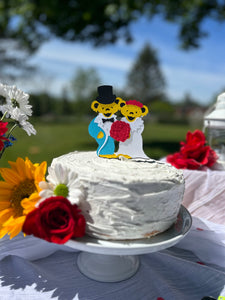 Grateful Dead Wedding Bear Cake Topper