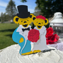 Load image into Gallery viewer, Grateful Dead Wedding Bear Cake Topper