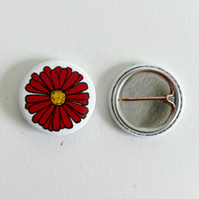 Load image into Gallery viewer, Red Daisy Button