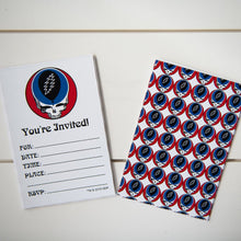 Load image into Gallery viewer, Grateful Dead Steal Your Face Party Invitations red white blue