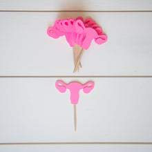 Load image into Gallery viewer, Uterus Ovary Hysterectomy Party Pick Cupcake Toppers