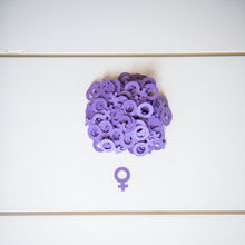 Load image into Gallery viewer, Purple Venus Symbol Feminist Female Symbol Female Empowerment Women&#39;s Liberation Confetti Table Spread 