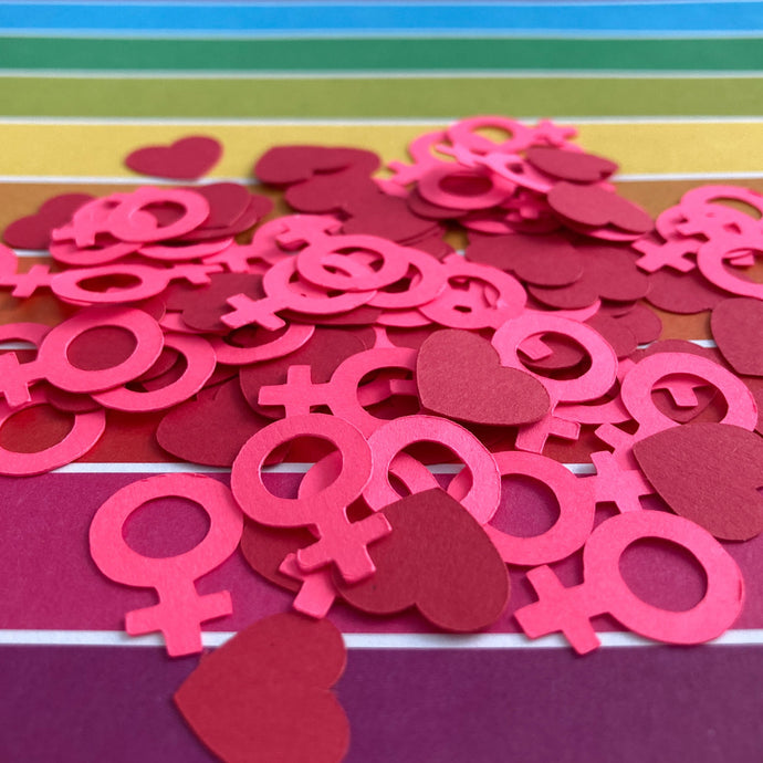 Venus Symbol Confetti with Hearts #feministdecoration #internationalwomensday #girlpower