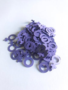 Purple Venus Symbol Feminist Confetti Table Spread 